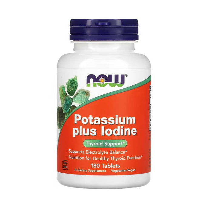 Potassium Plus Iodine (Suport Tiroidă), Now Foods, 180 tablete