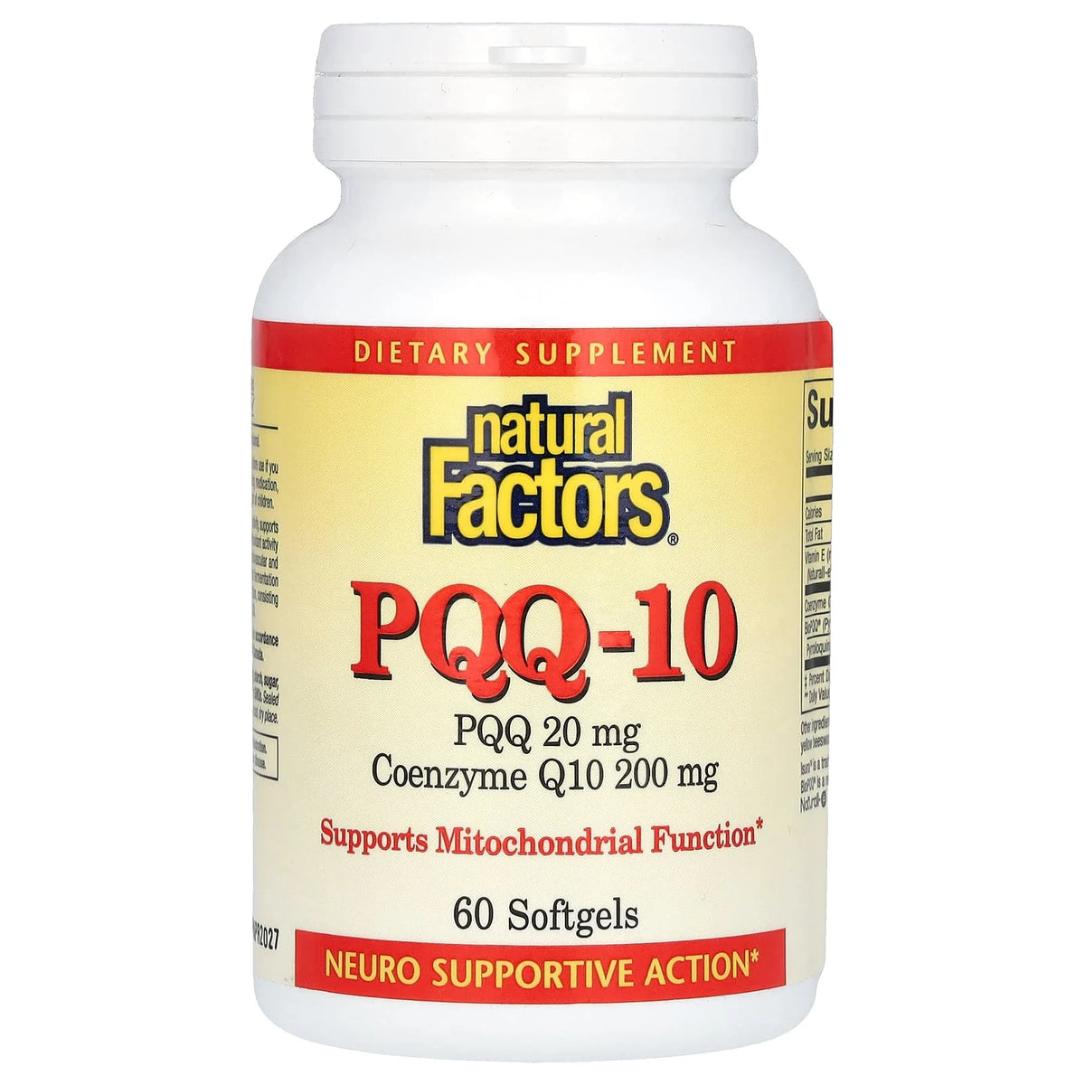 PQQ 20 mg, Coenzyme Q10 200 mg, Natural Factors, 60 softgels