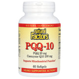 PQQ 20 mg, Coenzyme Q10 200 mg, Natural Factors, 60 softgels