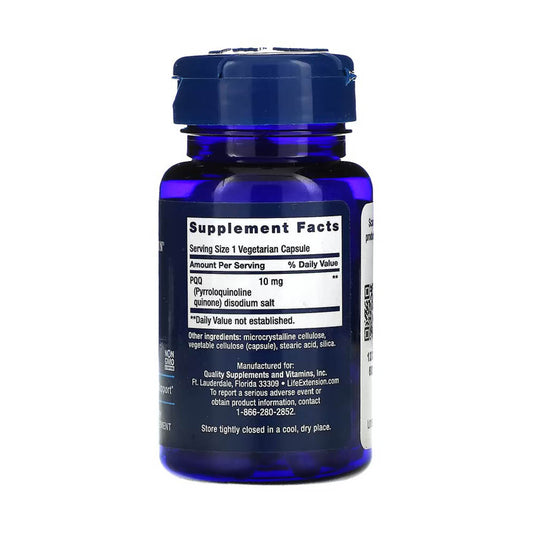 PQQ (Biogeneza Mitocondrială), 10 mg, Life Extension, 30 capsule