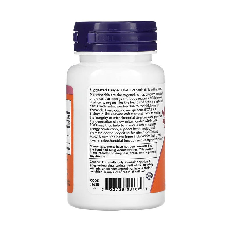 Încărcați imaginea în vizualizatorul Galerie, PQQ Energy 20mg with B12 and CoQ10, Now Foods, 30 capsule
