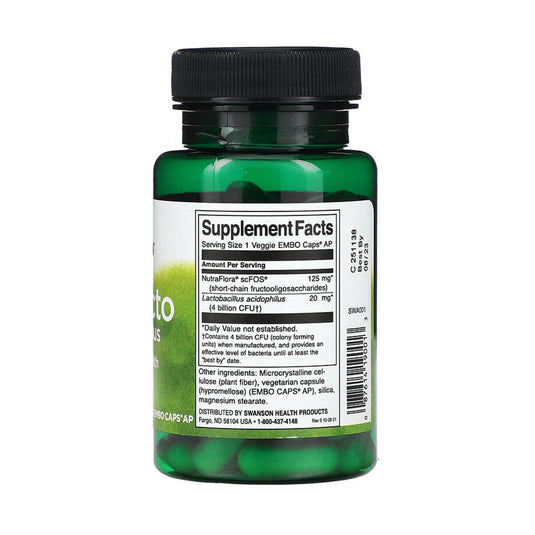 ProLacto Acidophilus, 4 Billion CFU, Swanson, 60 capsule SWA001