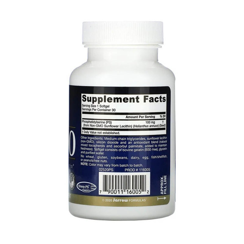 Încărcați imaginea în vizualizatorul Galerie, PS 100 (Fosfatidilserina), 100 mg, Jarrow Formulas, 30 softgels

