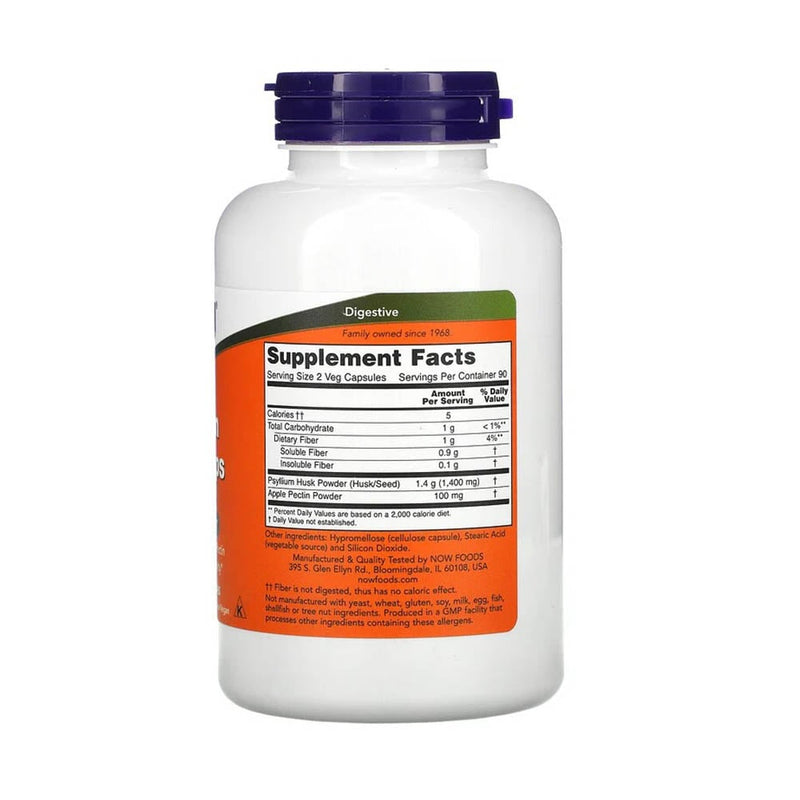Încărcați imaginea în vizualizatorul Galerie, Psyllium Husk Caps, 700 mg with Apple Pectin, Now Foods, 180 capsule
