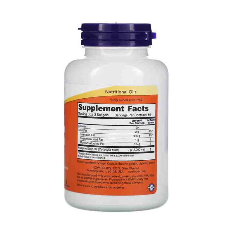 Încărcați imaginea în vizualizatorul Galerie, Pumpkin Seed Oil (Ulei Seminte Dovleac), 1000mg, Now Foods, 100 softgels
