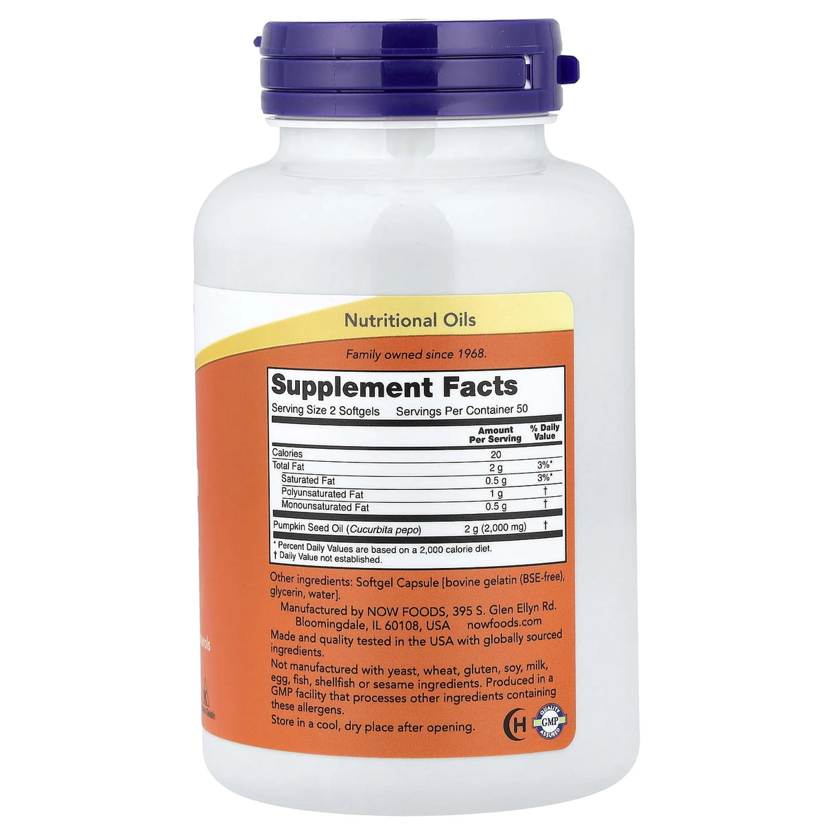 Pumpkin Seed Oil (Ulei Seminte Dovleac), 1000mg, Now Foods, 100 softgels