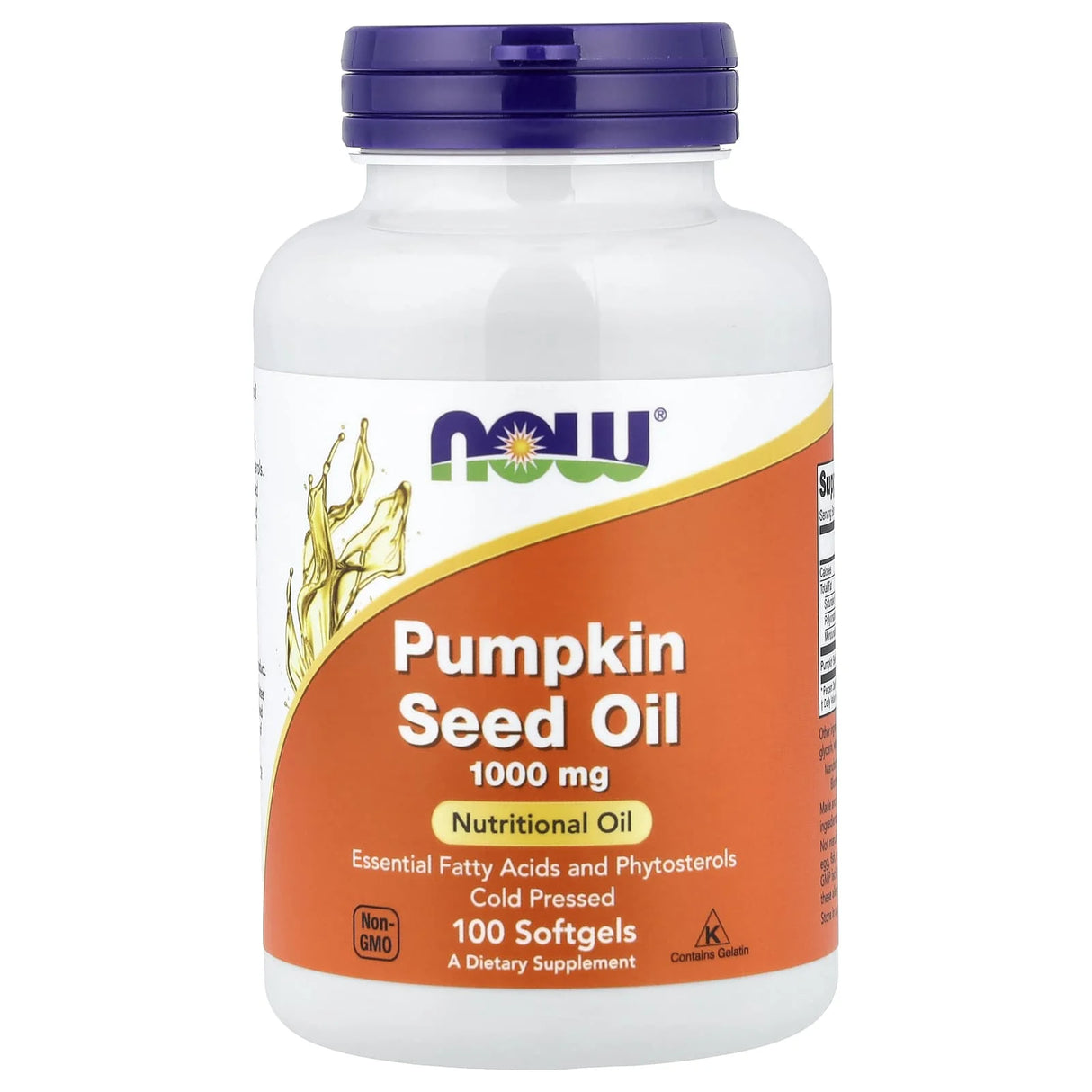 Pumpkin Seed Oil (Ulei Seminte Dovleac), 1000mg, Now Foods, 100 softgels