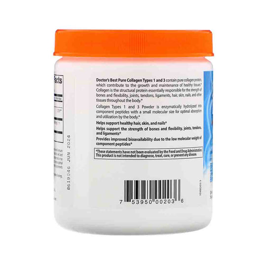 Pure Collagen Types 1 and 3, Powder, Doctor's Best, 200g