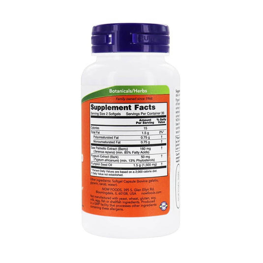 Pygeum & Saw Palmetto Men's Health, Now Foods, 60 softgels