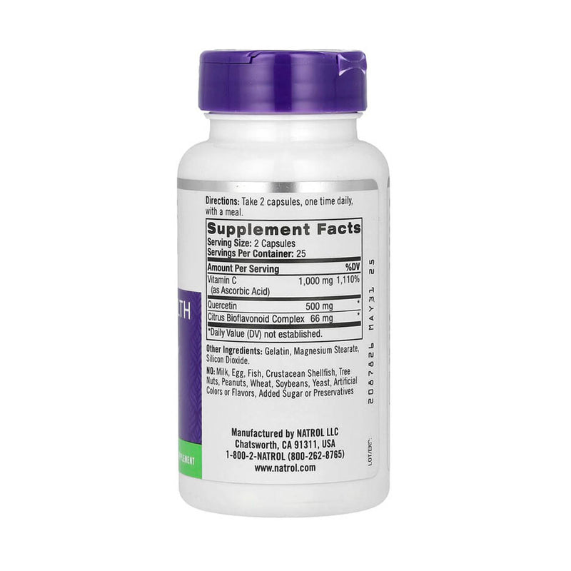 Încărcați imaginea în vizualizatorul Galerie, Quercetin Complex With Vitamin C &amp; Citrus Bioflavonoids, Natrol, 50 capsule
