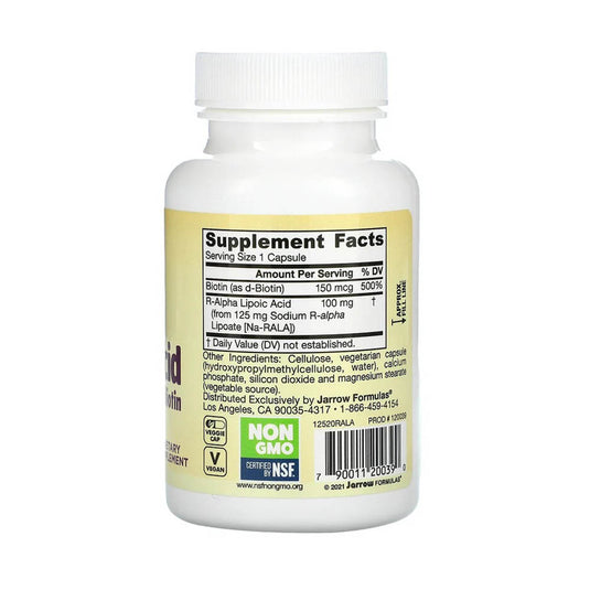 R-Alpha Lipoic Acid + Biotin, Jarrow Formulas, 60 capsule