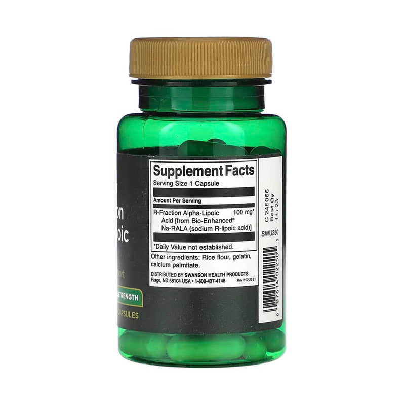 Încărcați imaginea în vizualizatorul Galerie, R-Fraction Alpha Lipoic Acid, 100 mg, Swanson, 60 capsule SWU250
