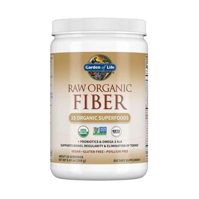 RAW Organic Fiber Probiotics & Omega-3, Garden of Life, 268 g