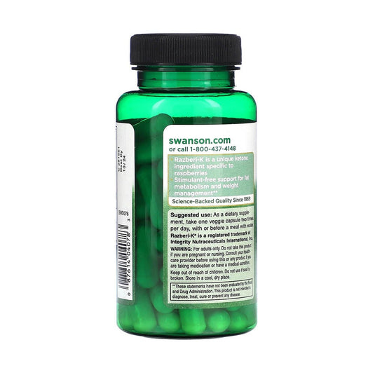 Razberi-K (Cetonă de Zmeura), 500 mg, Swanson, 60 capsule SWD078