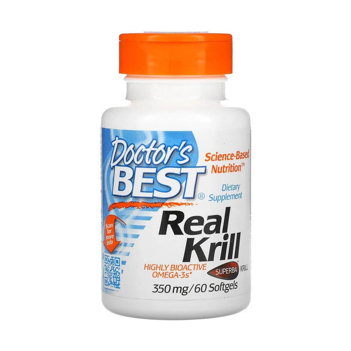Real Krill (Antarctic Krill Oil), 350 mg, Doctor's Best, 60 softgels