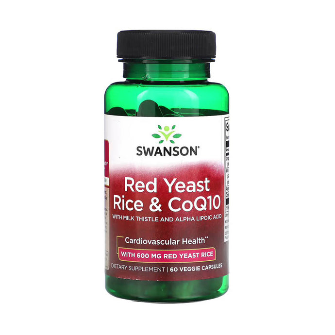 Red Yeast Rice & CoQ10 with Milk Thistle and Alpha Lipoic Acid, Swanson, 60 capsule SWU982