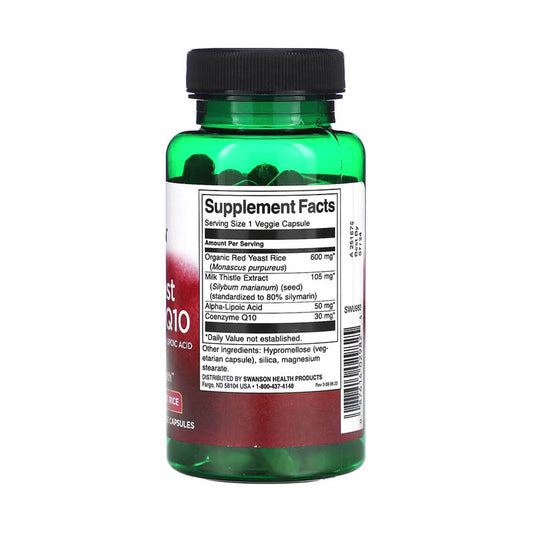 Red Yeast Rice & CoQ10 with Milk Thistle and Alpha Lipoic Acid, Swanson, 60 capsule SWU982