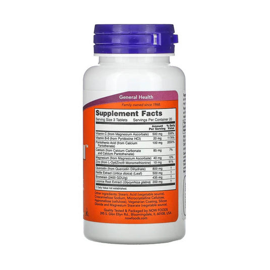 Respir-All Allergy, (Sistemul Respirator) Now Foods, 60 tablete