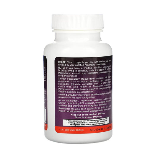Resveratrol (Antioxidant), 100 mg, Jarrow Formulas, 60 capsule
