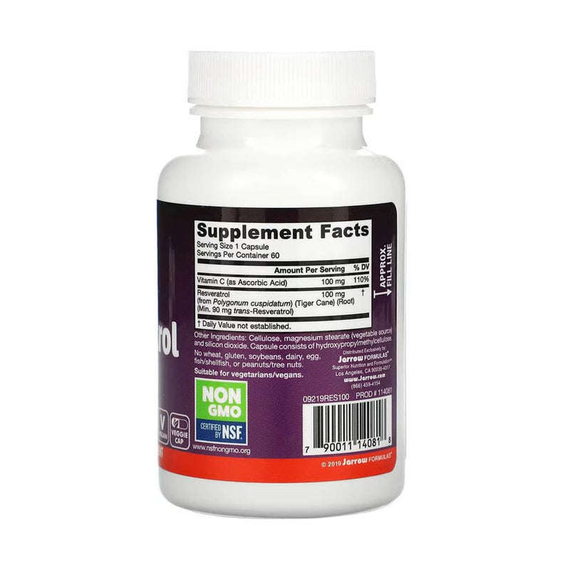 Încărcați imaginea în vizualizatorul Galerie, Resveratrol (Antioxidant), 100 mg, Jarrow Formulas, 60 capsule
