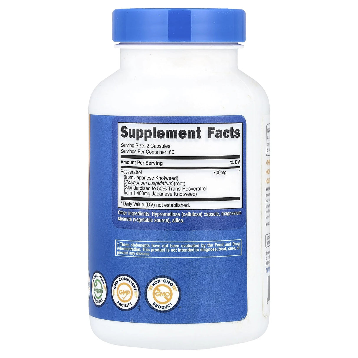 Resveratrol (Antioxidant), 350 mg, Nutricost, 120 capsule