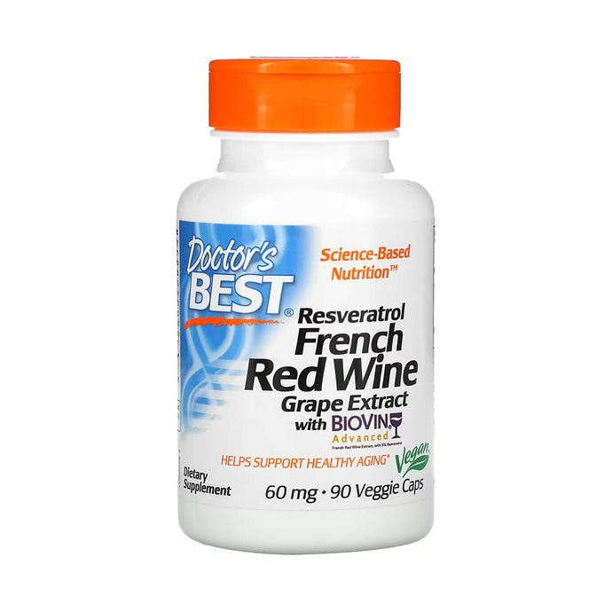 Resveratrol French Red Wine Grape Extract, Doctor's Best, 90 capsule