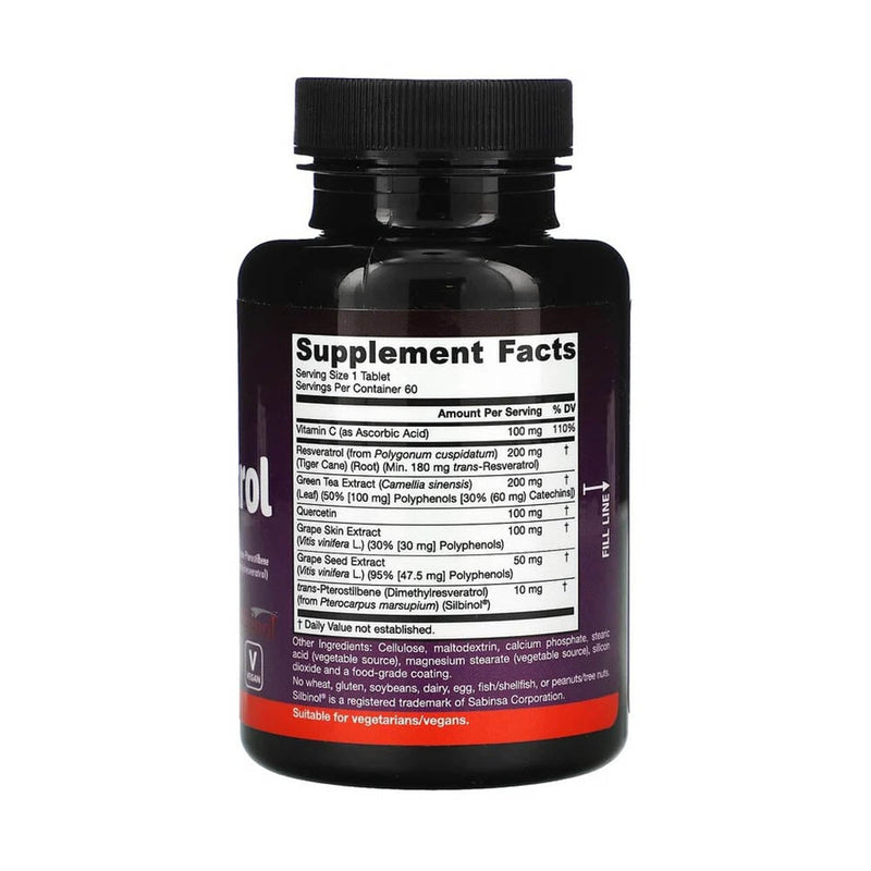 Încărcați imaginea în vizualizatorul Galerie, Resveratrol Synergy, 200 mg, Jarrow Formulas, 60 tablete
