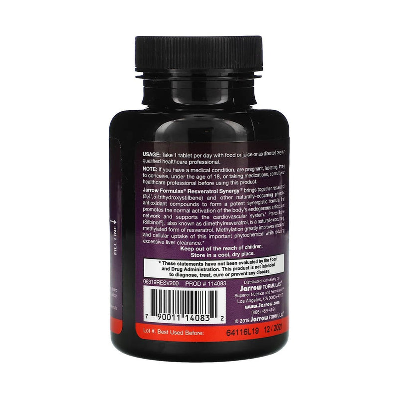 Încărcați imaginea în vizualizatorul Galerie, Resveratrol Synergy, 200 mg, Jarrow Formulas, 60 tablete
