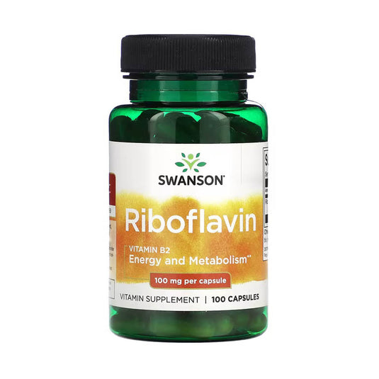 Riboflavin Vitamin B-2 (Riboflavină), 100mg, Swanson, 100 capsule SW018