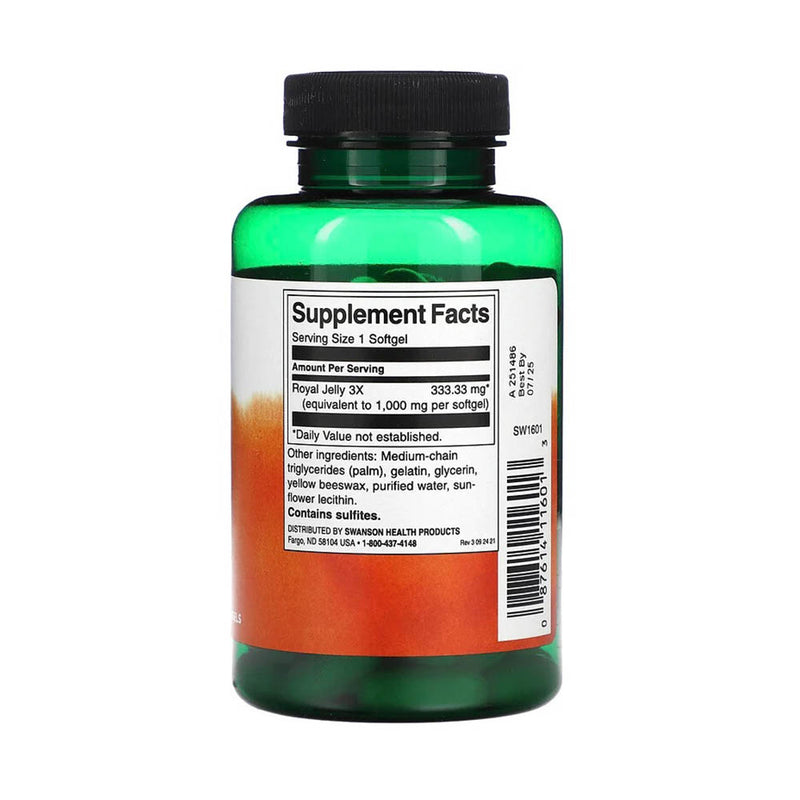 Încărcați imaginea în vizualizatorul Galerie, Royal Jelly, (Laptisor de Matca), 1000 mg, Swanson, 100 softgels SW1601
