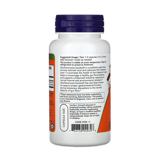 Saccharomyces Boulardii (Drojdie Probiotică) Now Foods, 60 capsule