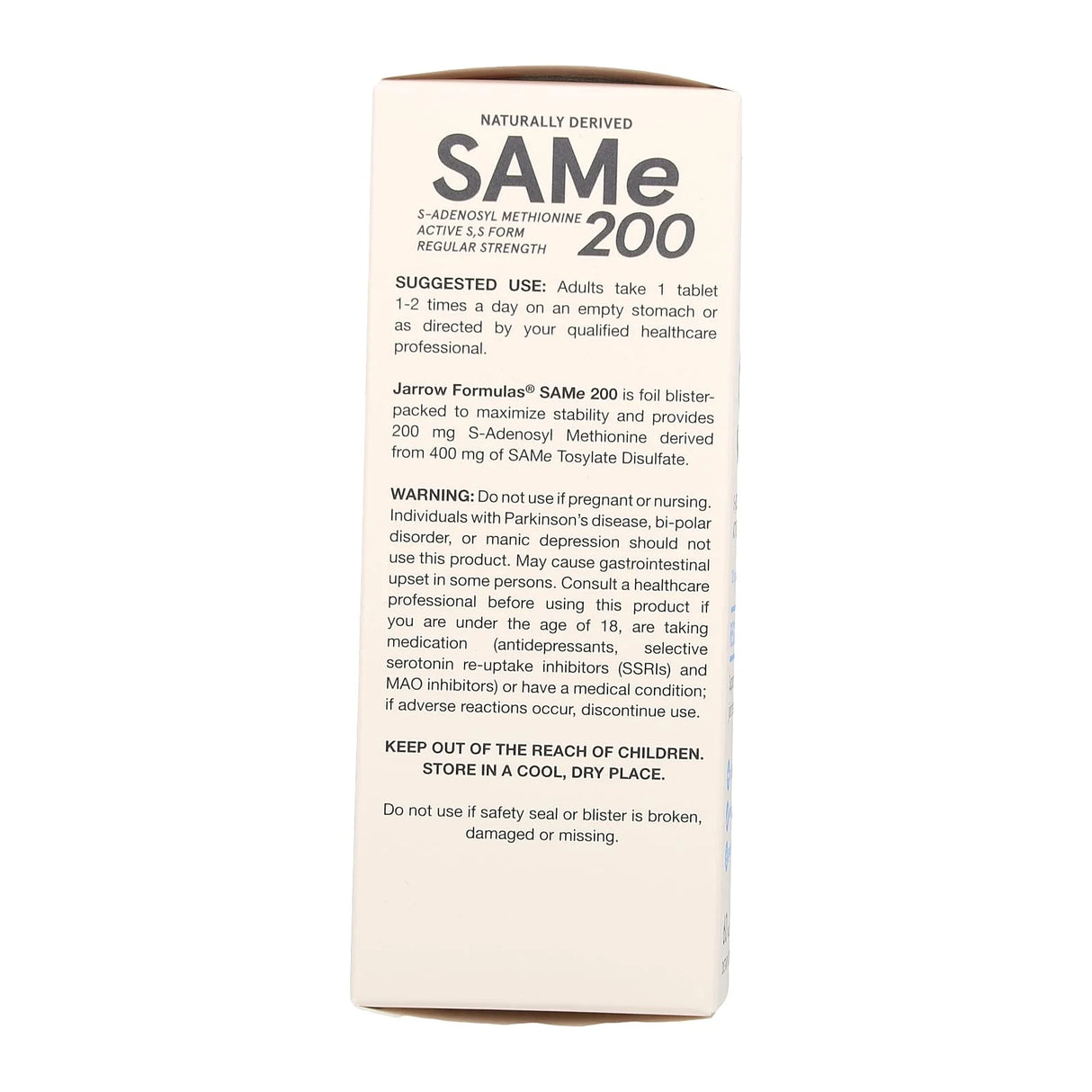 SAMe 200 (S-Adenozilmetionina), 200 mg, Jarrow Formulas, 60 tablete