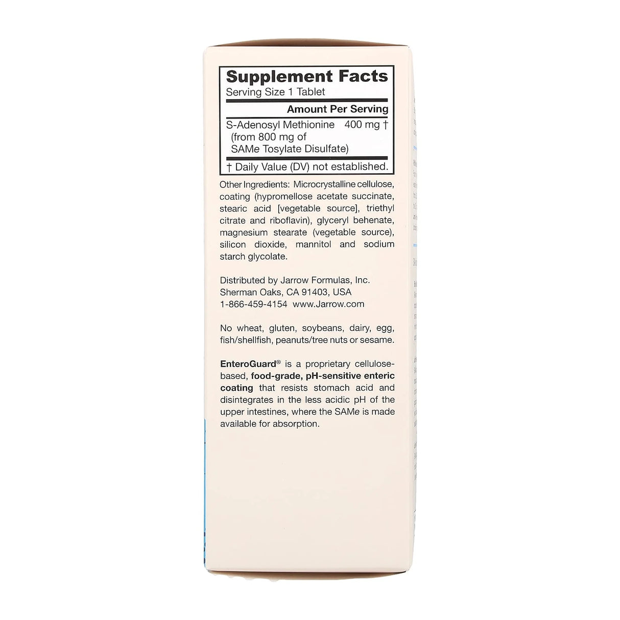 SAMe 400 (S-Adenozilmetionina), 400 mg, Jarrow Formulas, 60 tablete