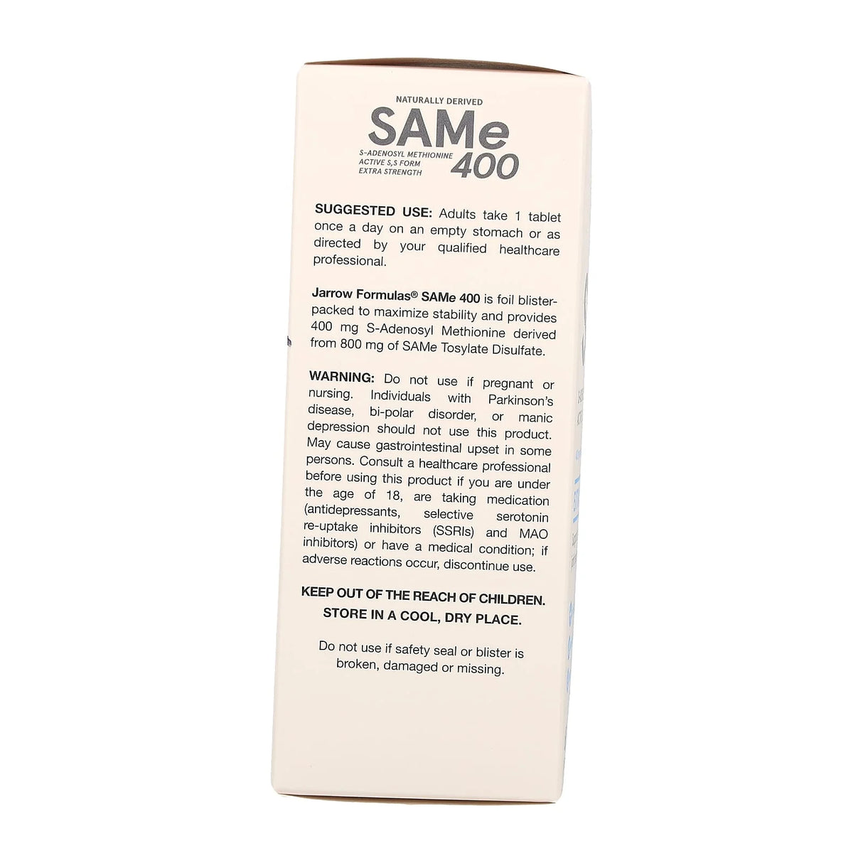 SAMe 400 (S-Adenozilmetionina), 400 mg, Jarrow Formulas, 60 tablete