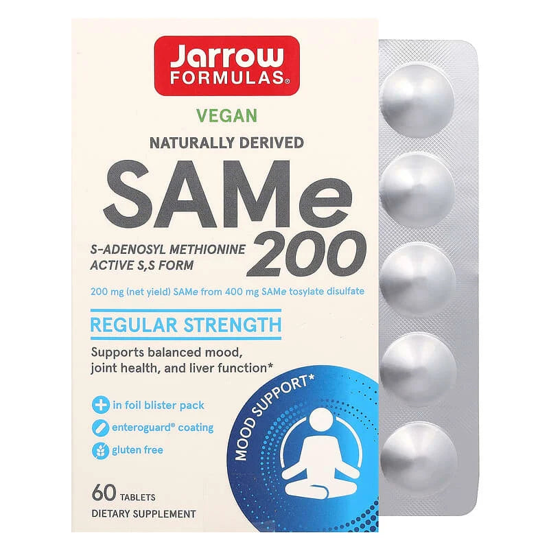 SAMe 200 (S-Adenozilmetionina), 200 mg, Jarrow Formulas, 60 tablete