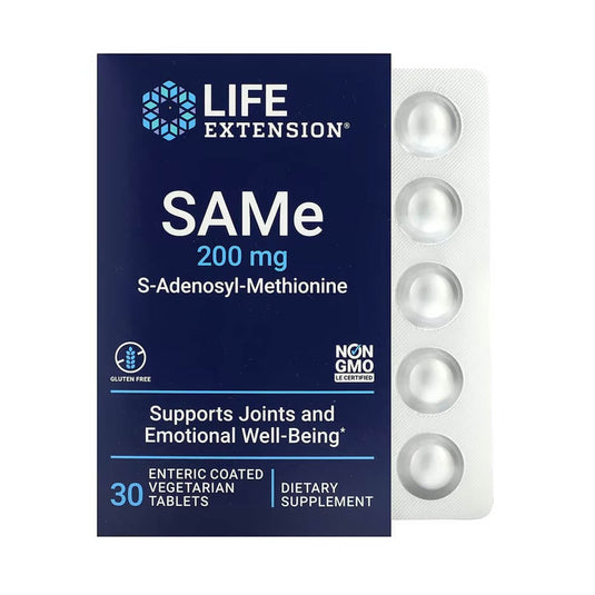 SAMe (S-Adenosyl-Methionine), 200 mg, Life Extension, 30 tablete