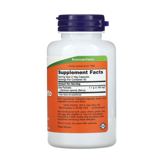 Saw Palmetto Berries (Prostata), 550mg, Now Foods, 100 capsule