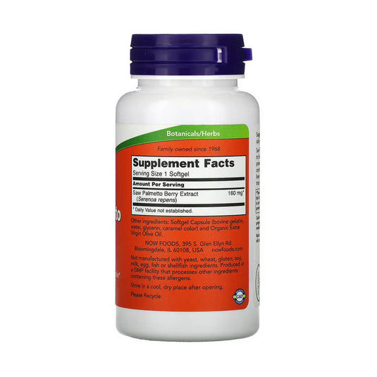 Saw Palmetto Extract, 160 mg, NOW Foods, 120 softgels