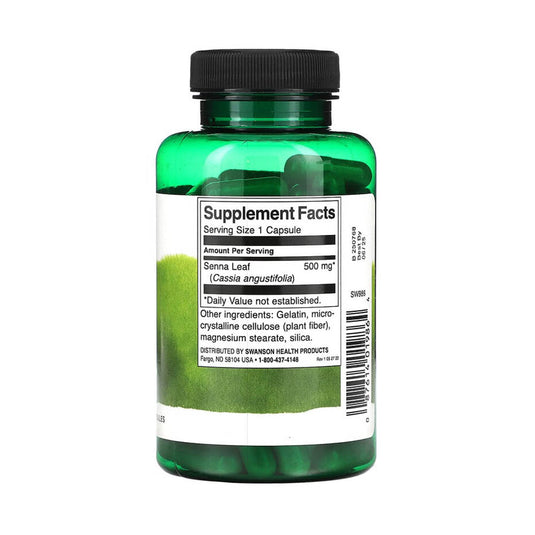 Senna Leaf (Laxativ Natural) 500 mg, Swanson, 100 capsule SW986