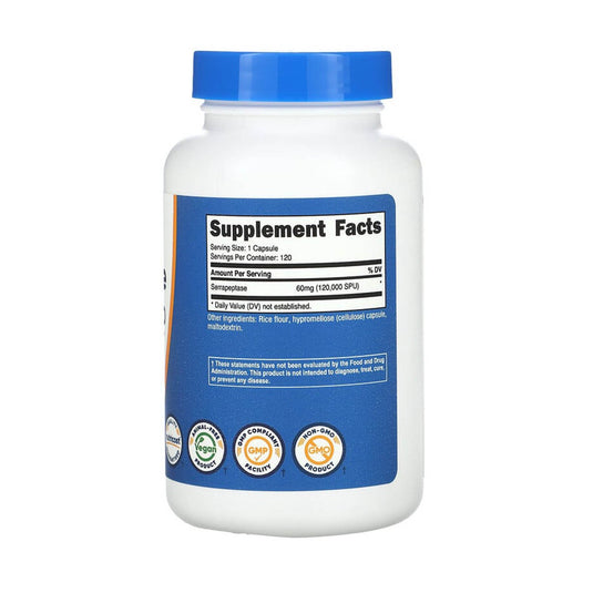Serrapeptase, 120,000 SPU, Nutricost, 120 Capsule