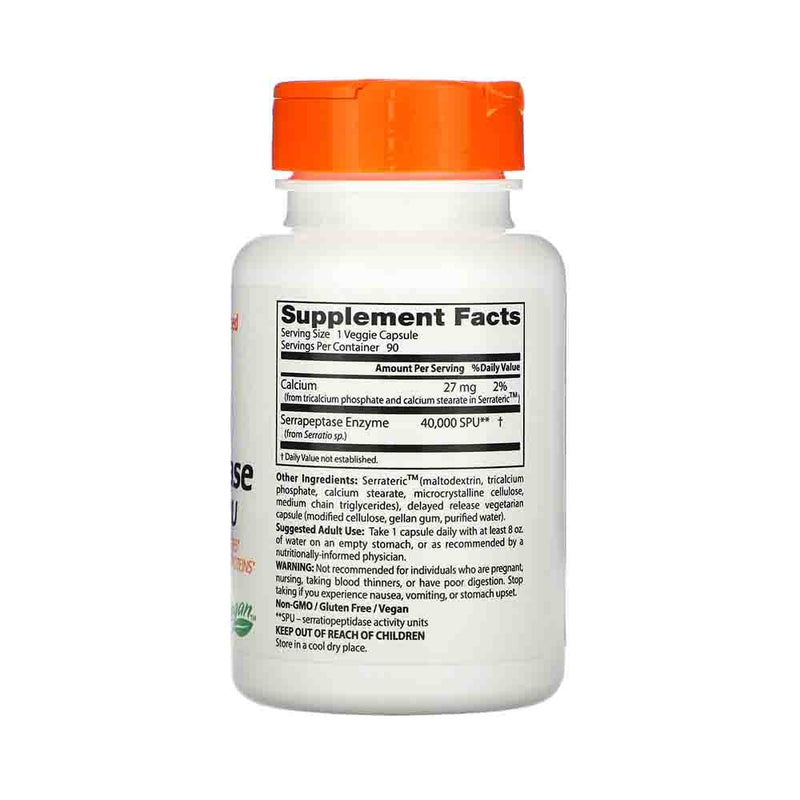 Încărcați imaginea în vizualizatorul Galerie, Serrapeptase High Potency (Serratiopeptidaza), 40 000 SPU Doctor&#39;s Best, 90 capsule
