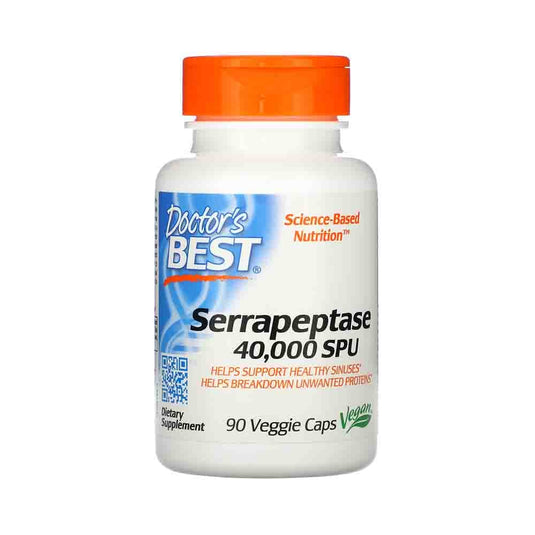 Serrapeptase High Potency (Serratiopeptidaza), 40 000 SPU Doctor's Best, 90 capsule
