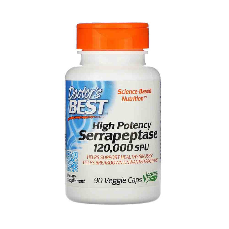 Încărcați imaginea în vizualizatorul Galerie, Serrapeptase High Potency (Serratiopeptidaza), 40 000 SPU Doctor&#39;s Best, 90 capsule

