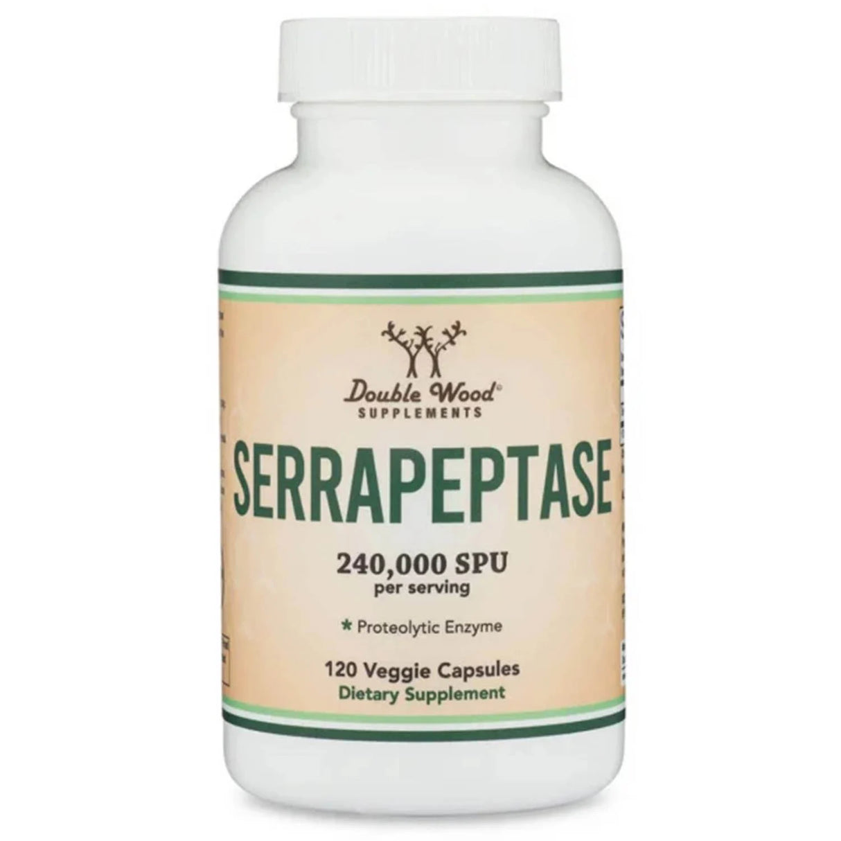 Serrapeptaza, 120.000 SPU, Double Wood Supplements, 120 capsule