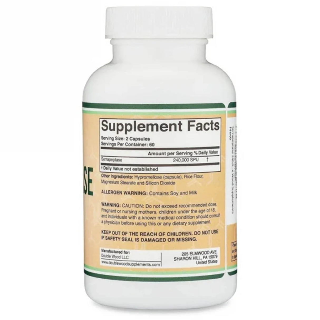 Serrapeptaza, 120.000 SPU, Double Wood Supplements, 120 capsule