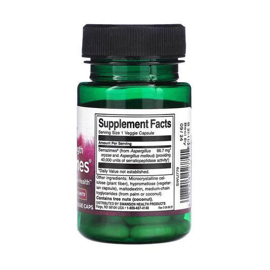 Serrazimes (Serrapeptase), 40,000 UI, Swanson, 60 capsule SWU779