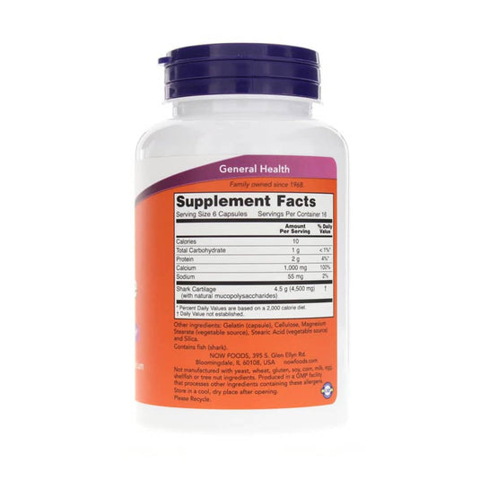 Shark Cartilage (Cartilaj de rechin), 750 mg, Now Foods, 100 capsule