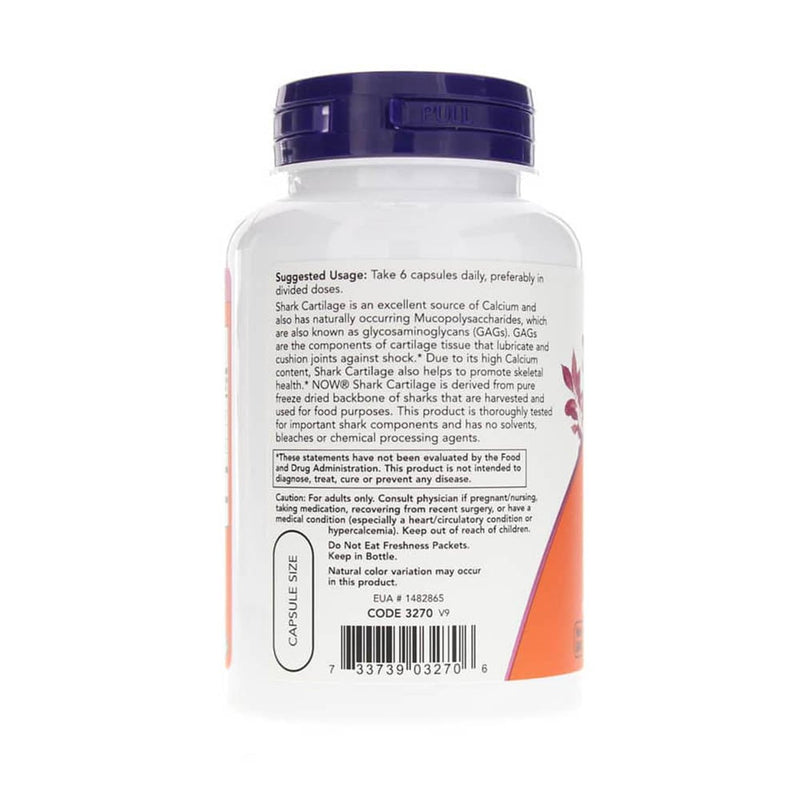 Încărcați imaginea în vizualizatorul Galerie, Shark Cartilage (Cartilaj de rechin), 750 mg, Now Foods, 100 capsule
