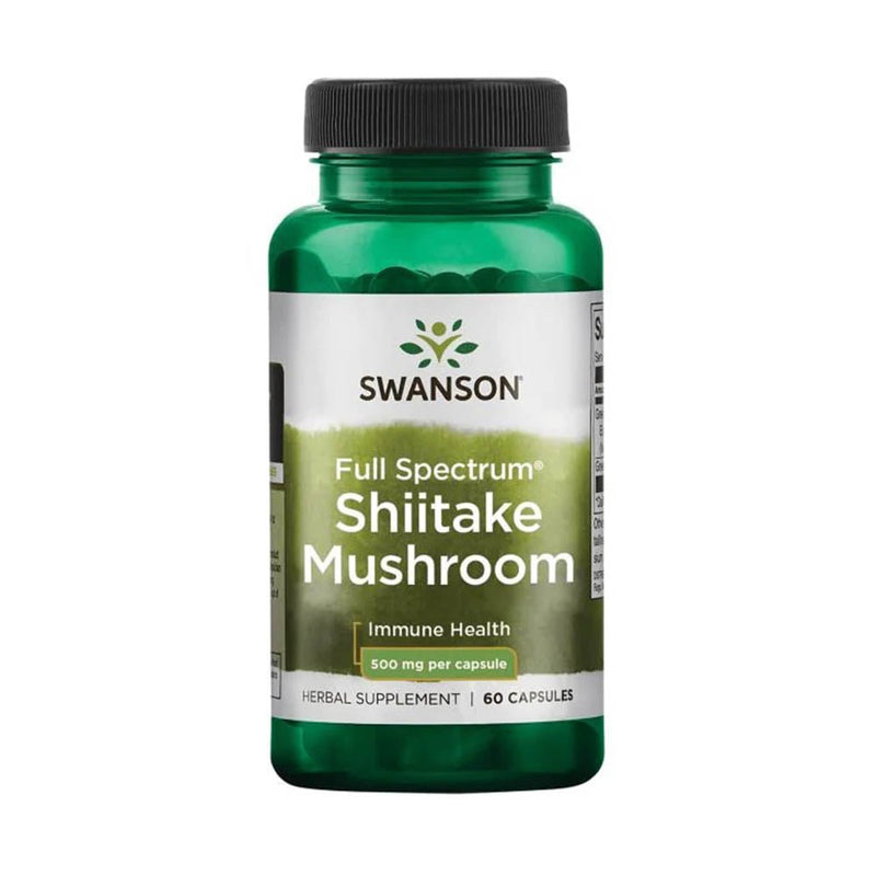Încărcați imaginea în vizualizatorul Galerie, Shiitake Mushroom (Lentinus Edodes), 500mg, Swanson, 60 capsule SW1339
