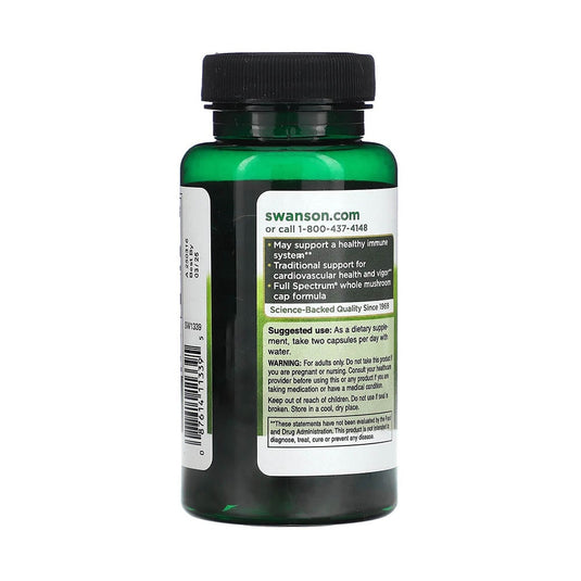 Shiitake Mushroom (Lentinus Edodes), 500mg, Swanson, 60 capsule SW1339